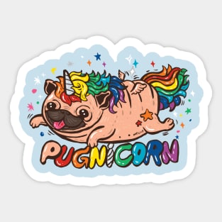 Pugnicorn Sticker